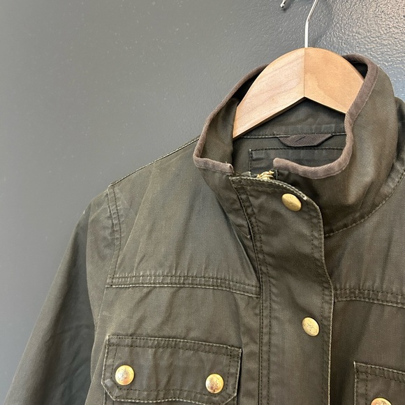 J. Crew S EUC Olive Green waxed barn coat field coat jacket- classic/equestrian - Picture 4 of 13